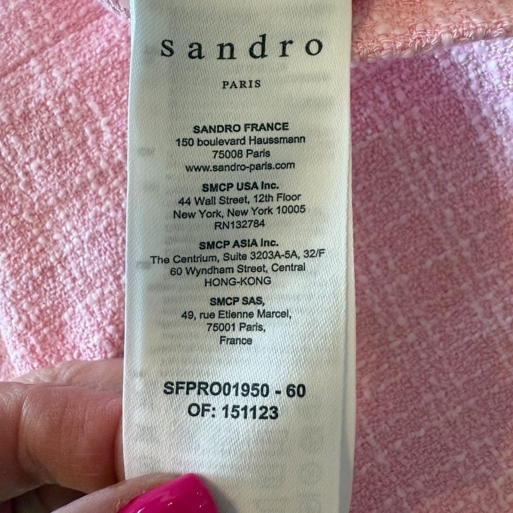 New! Sandro Rosee Trompe L'oeil Tweed Mini Dress 45236 - Picture 11 of 16